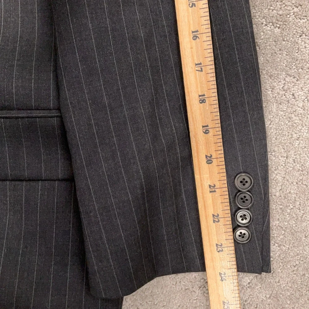 Brooks Brothers Blazer Mens 45R Gray Pinstripe 1818 Madison Estrato Italy VTG